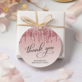 エレガントグリッター60th誕生日パーティーありがとう フェイバータグ