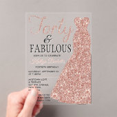 エレガントグリッター |フォーティ&ファブラス誕生日 アクリル招待状 (インサイチュ (ポータブル))