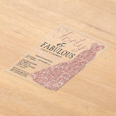 エレガントグリッター |フォーティ&ファブラス誕生日 アクリル招待状 (レイダウン)