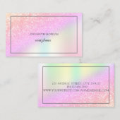 エレガントグリッター《写真》ぼけ味グラデーション、フレームホログラフィック 名刺 (正面/裏面)