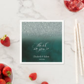 エレガントグリッター《写真》ぼけ味グリーンサンキューカード スタンダードカクテルナプキン (インサイチュ)