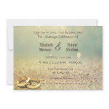 エレガントグリッター《写真》ぼけ味、リングや輪結婚式招待状