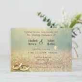 エレガントグリッター《写真》ぼけ味、リングや輪結婚式招待状 招待状 (スタンド正面)