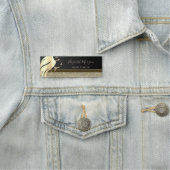 エレガントグリッター、女の子顔シルエット、メイクアップアーティスト 名札 (インサイチュ)