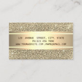 エレガントグリッター、金ゴールドストライプ、ロータスヨガガール 名刺 (裏面)