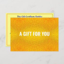 エレガントグリッター&高級金ゴールドギフト証明書