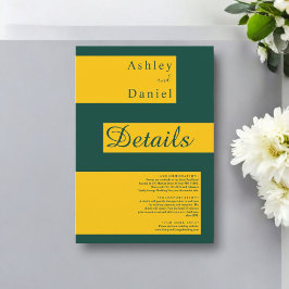 エレガントグリミニマルンと金ゴールドモダンシック結婚ズ エンクロージャーカード