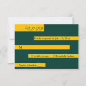 エレガントグリミニマルンと金ゴールドモダンシック結婚ズ 出欠カード (正面)