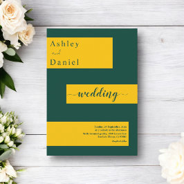 エレガントグリミニマルンと金ゴールドモダンシック結婚ズ 招待状