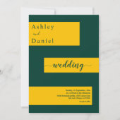 エレガントグリミニマルンと金ゴールドモダンシック結婚ズ 招待状 (正面)