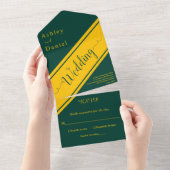 エレガントグリモダンンと金ゴールドファンシーシック結婚ズ オールインワン招待状 (貼ってはがせる)