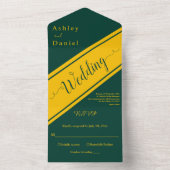 エレガントグリモダンンと金ゴールドファンシーシック結婚ズ オールインワン招待状 (内側)