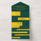 エレガントグリモダンーン&金ゴールドラグジュアリーシック結婚ズ オールインワン招待状 (内側)