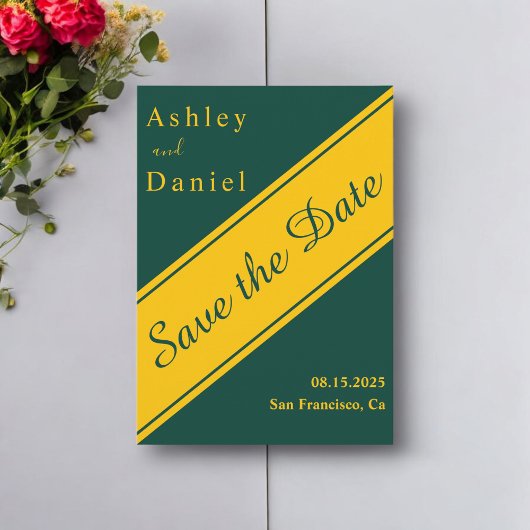 エレガントグリモダンーン&金ゴールドラグジュアリーシック結婚ズ セーブザデート