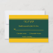 エレガントグリモダンーン&金ゴールドラグジュアリーシック結婚ズ 出欠カード (正面)