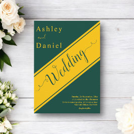 エレガントグリモダンーン&金ゴールドラグジュアリーシック結婚ズ 招待状