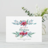 エレガントグリーナリーバーガンディヴィンテージホリデーカード シーズンカード (スタンド正面)