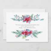 エレガントグリーナリーバーガンディヴィンテージホリデーカード シーズンカード (裏面)