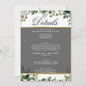 エレガントグリーナリーヴェルムオーバーレイ結婚式招待状 招待状 (裏面)