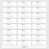 エレガントグリーモダンゲストネーム住所 シール (シート)