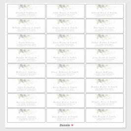 エレガントグリーモダンゲストネーム住所 シール