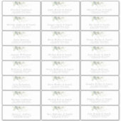 エレガントグリーモダンゲストネーム住所 シール (正面)