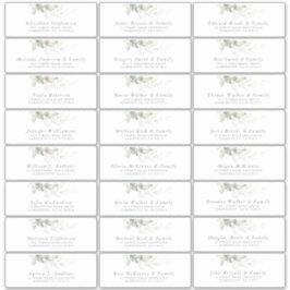 エレガントグリーモダンゲストネーム住所 シール