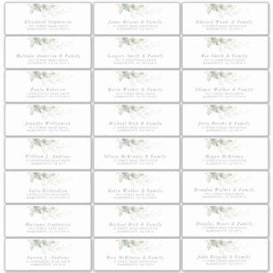 エレガントグリーモダンゲストネーム住所 シール