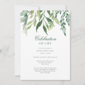エレガントグリーンのお別れとライフセレブレーション 招待状 (正面)