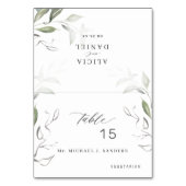 エレガントグリーンゲスト名結婚座席表 テーブルナンバー (正面)