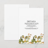 エレガントグリーンボタニカルウェディング エンクロージャーカード (正面/裏面)