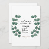 エレガントグリーンボタニカルウェディング 招待状 (正面/裏面)