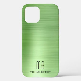 エレガントグリーンモノグラム iPhone 12ケース