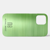 エレガントグリーンモノグラム Case-Mate iPhoneケース (裏面 (横))