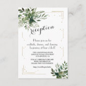 エレガントグリーンリー金ゴールドコンフェティ結婚ズ詳細 エンクロージャーカード (正面)