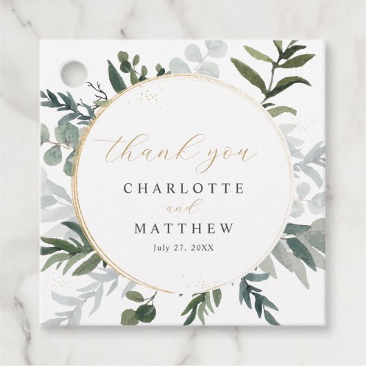 エレガントグリーン |ありがとう金ゴールド結婚ズ フェイバータグ (正面)