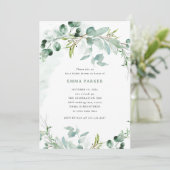エレガントグリーン |ブライダルシャワー 招待状 (スタンド正面)