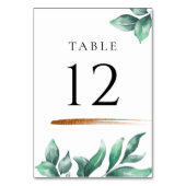 エレガントグリーン&金ゴールドミニマ結婚リスト テーブルナンバー (裏面)