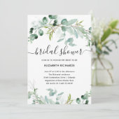 エレガントグリーン | QRコードブライダルシャワー 招待状 (スタンド正面)