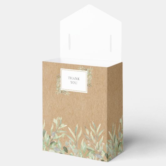 エレガントグリー素朴クラフト結婚ズ フェイバーボックス (オープン)