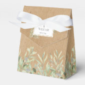 エレガントグリー素朴クラフト結婚ズ フェイバーボックス (正面サイド)