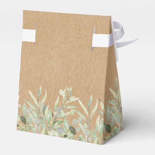 エレガントグリー素朴クラフト結婚ズ フェイバーボックス (裏面サイド)