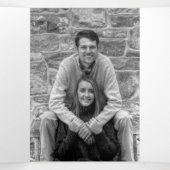 エレガントグリ素朴ーン&金ゴールドユーカリ結婚ス 三つ折りカード (内部中)