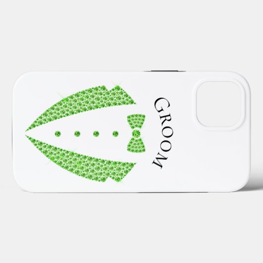 エレガントグルームタキシードグリーンタイポグラフィ結婚ズ Case-Mate iPhoneケース (裏面 (横))