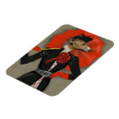 エレガントグレイハウンドと赤の傘 マグネット (左側)