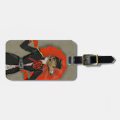エレガントグレイハウンドと赤の傘 ラゲッジタグ (正面横)