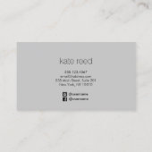 エレガントグレイモダン金ゴールドストライプの 名刺 (裏面)