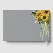 エレガントグレイ結婚ヒマワリの金箔 ゲストブック (裏面)