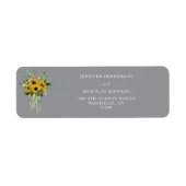 エレガントグレイ結婚差出人住所 ラベル (正面)