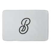 エレガントグレーのミニマモダンリストイニシャル バスマット (正面)